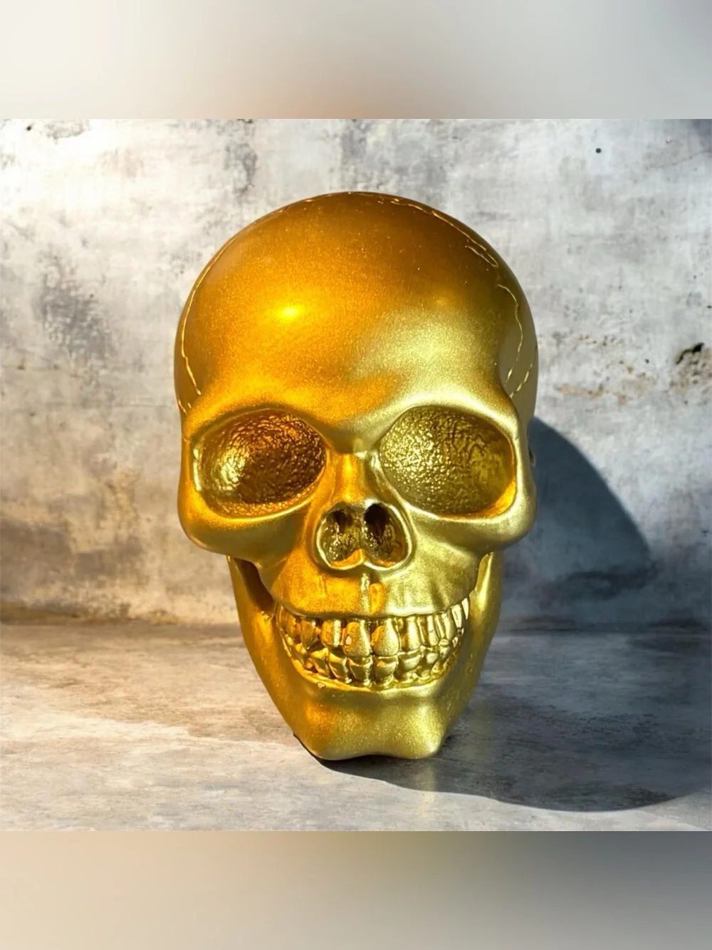 Gold Skull Halloween Decor Accent